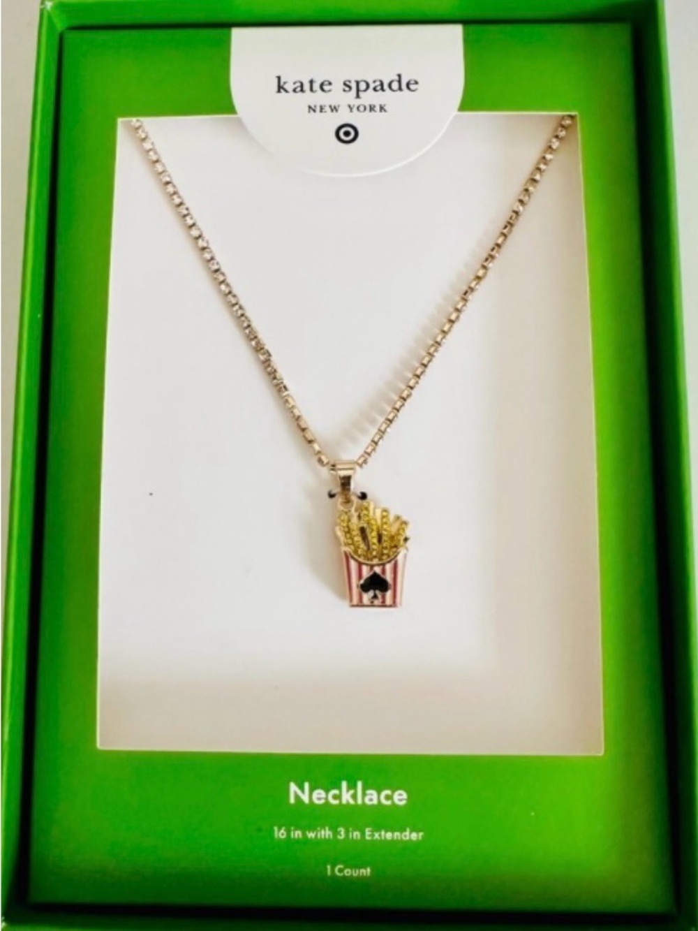 kate spade new york for Target French fry charm tennis necklace NWT